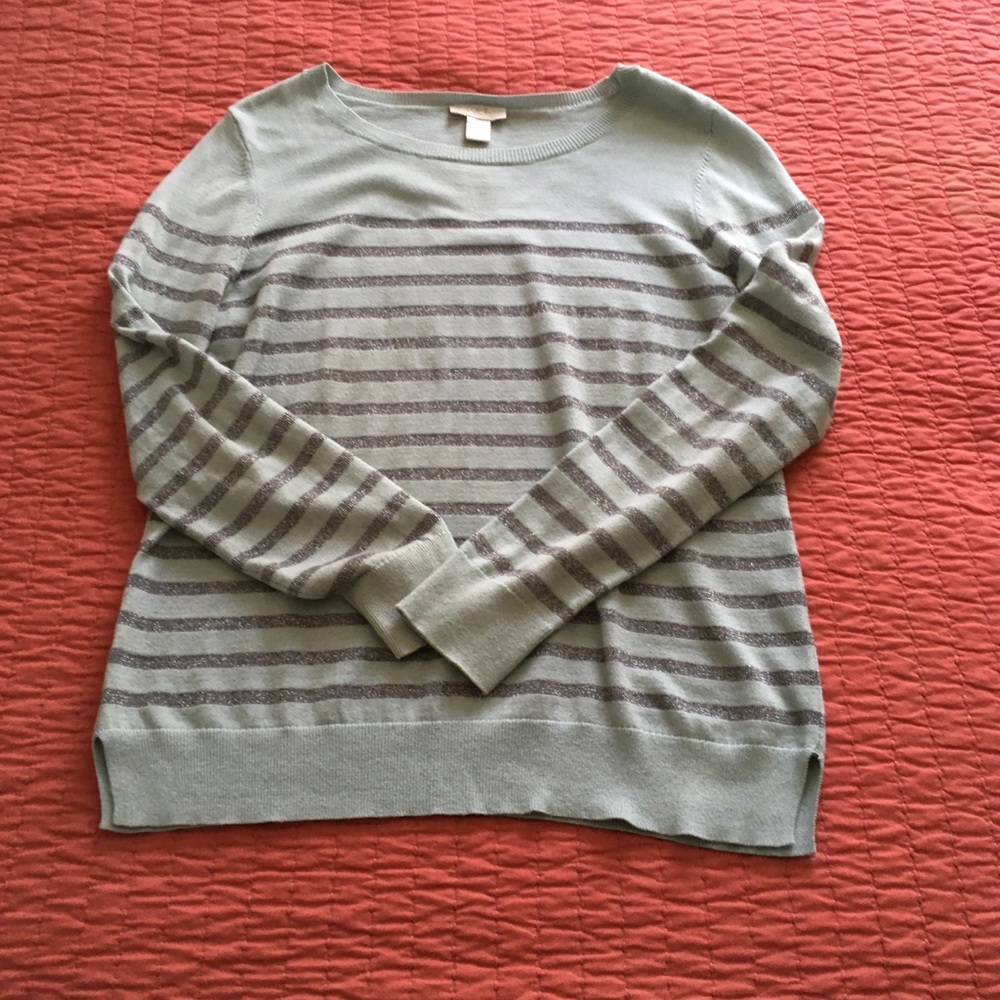 LOFT light blue/silver sweater - medium